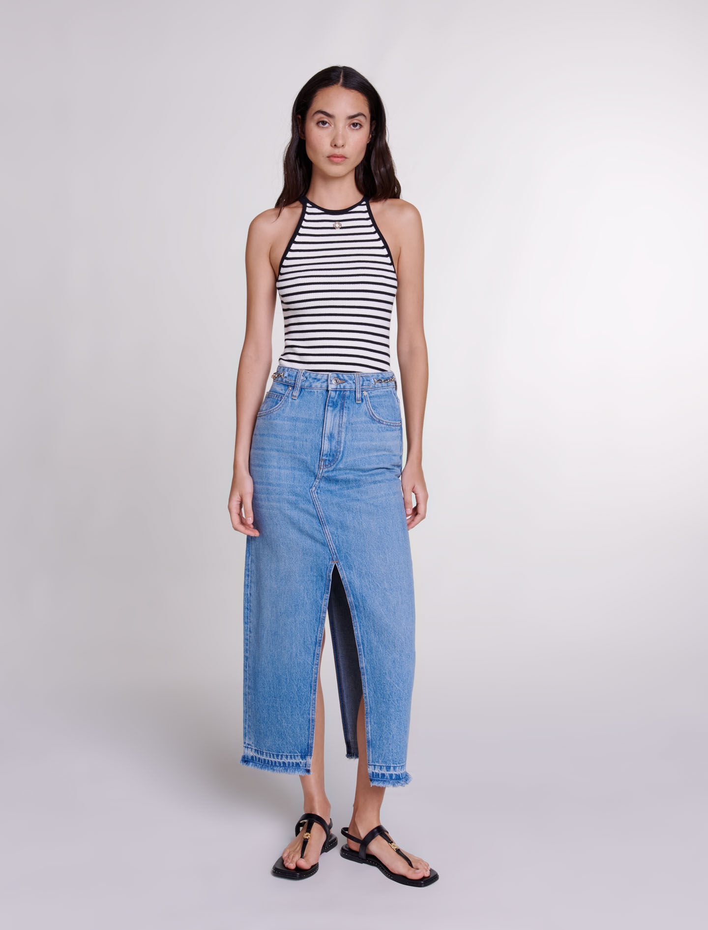 Long denim skirt - 2