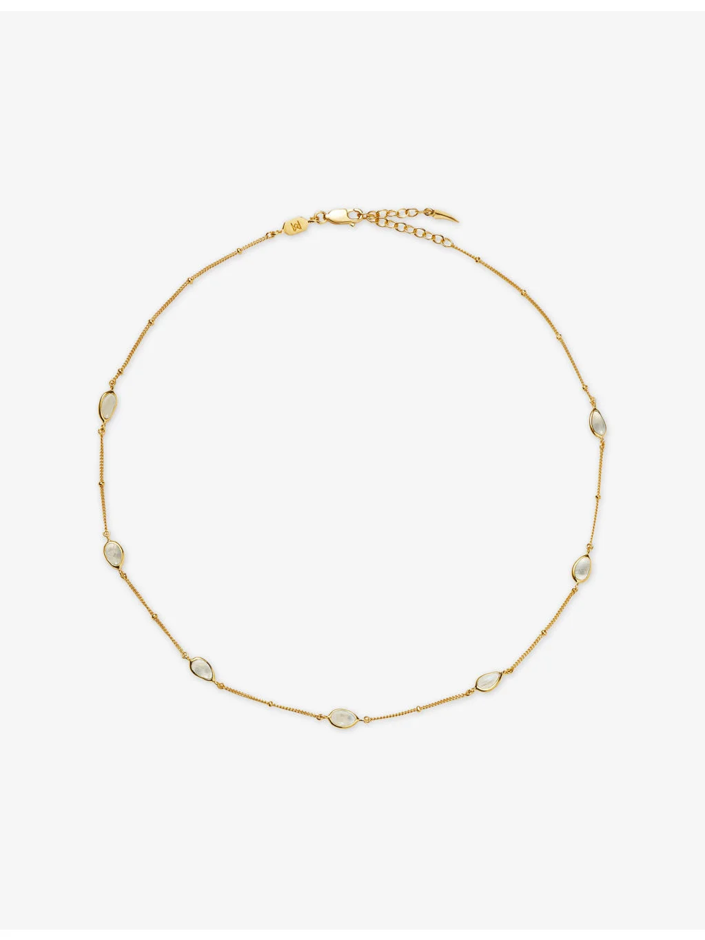 Magma 18ct Yellow Gold Vermeil And Rainbow Moonstone Choker Necklace - 1