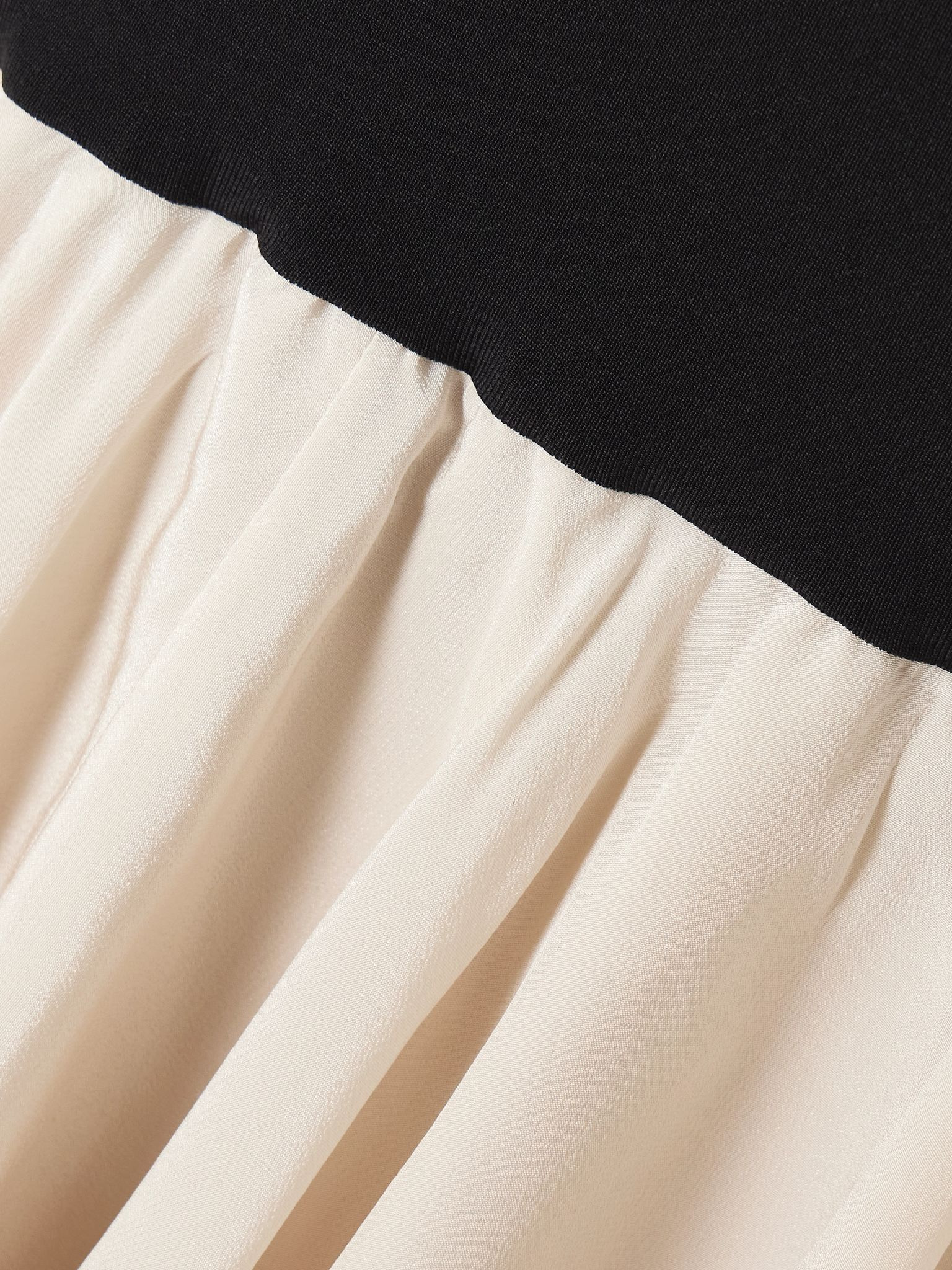 Illi scarf-detailed strapless stretch-knit and silk crepe de chine mini dress Black - 4