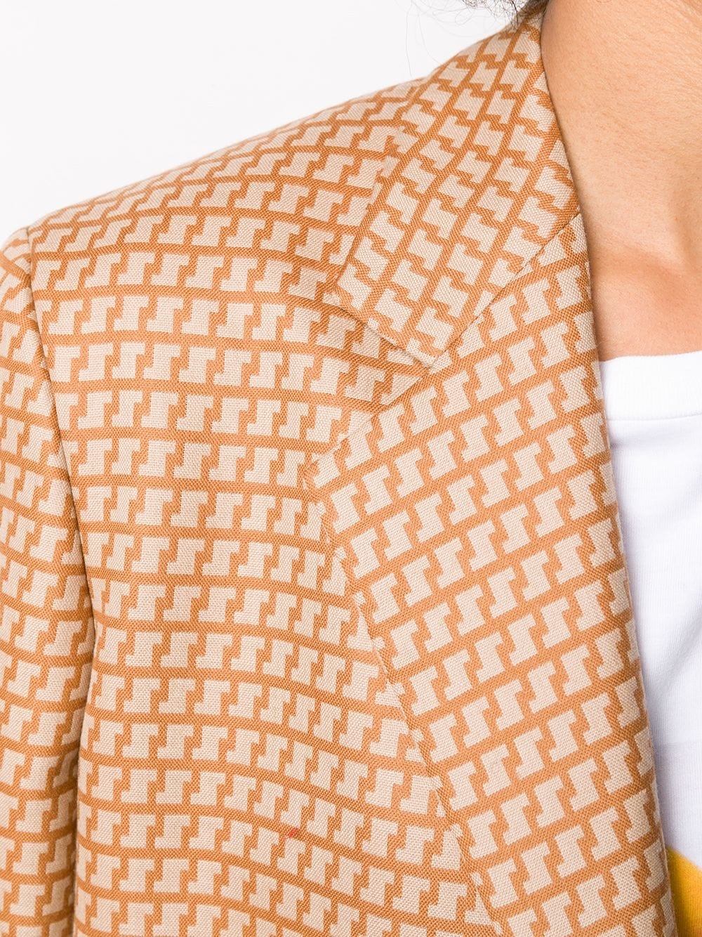 abstract pattern single-breasted blazer - 5