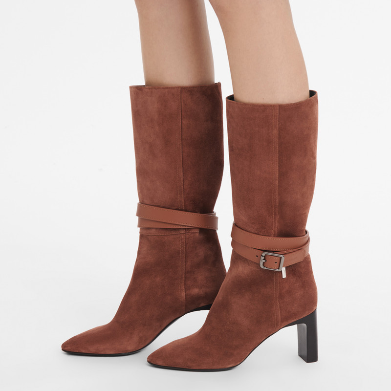Longchamp Roseau Heeled boots Mahogany - Leather outlook