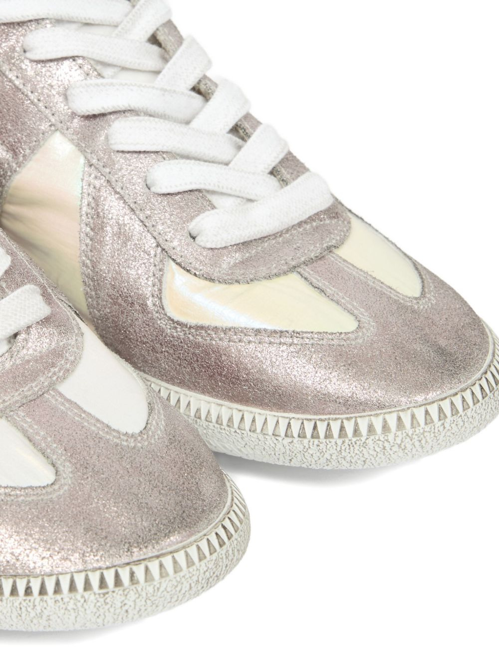 Metallic leather sneakers - 5