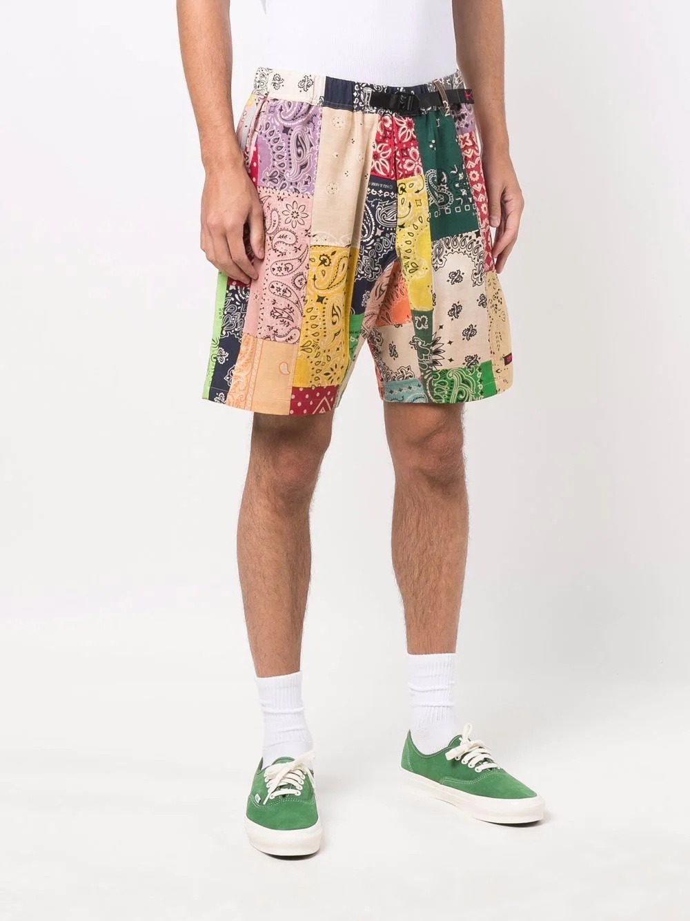 patchwork bandana print shorts - 3