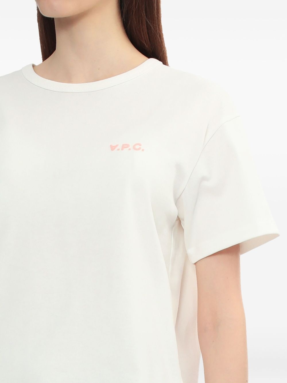 flocked-logo cotton T-shirt - 5