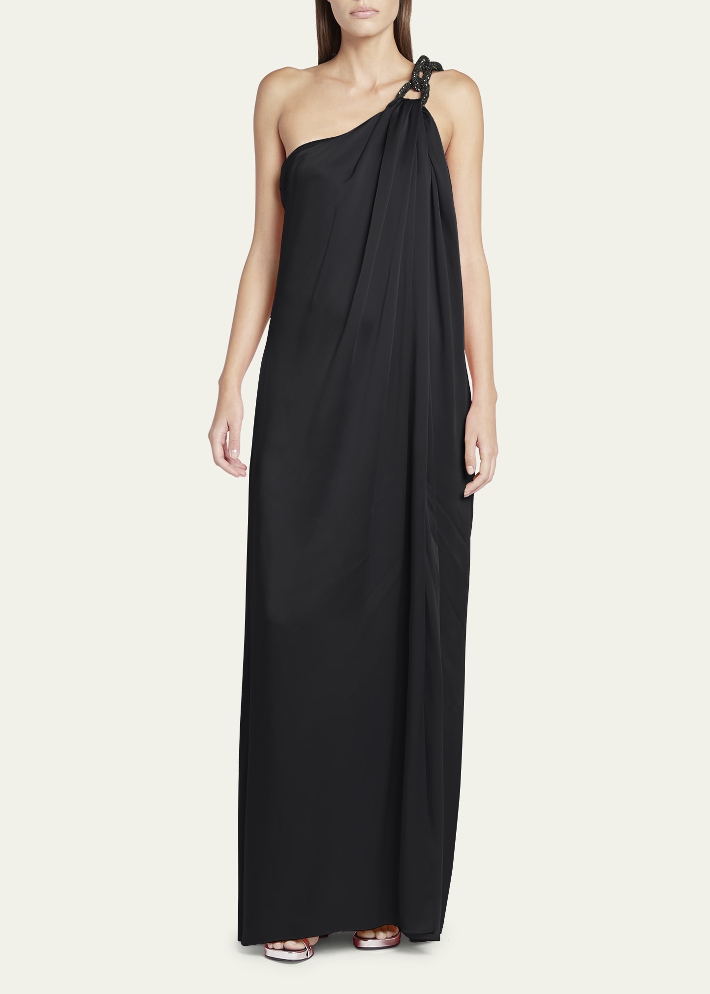 ワンピース Stella McCartney CRYSTAL STRAP LONG DRESS Women Iris Crystal Chain Straps Dress | Stella McCartney US