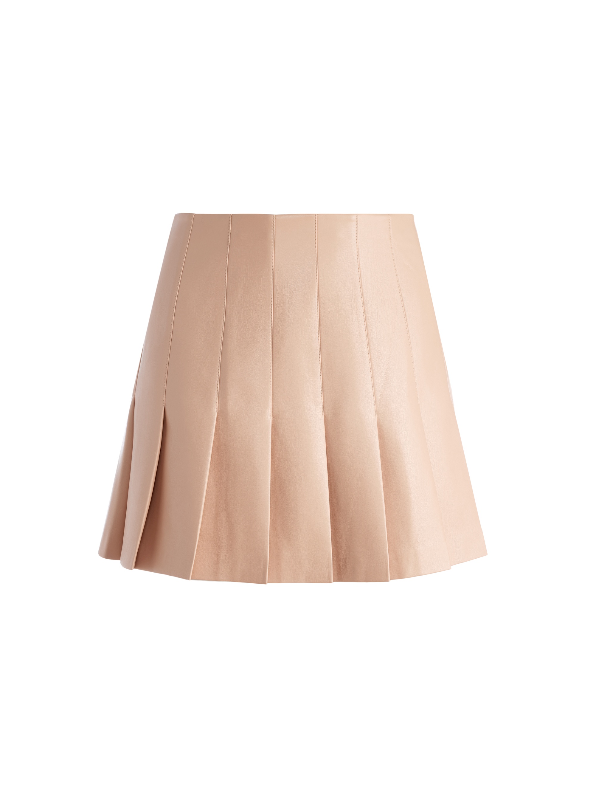 CARTER PLEATED VEGAN LEATHER MINI SKIRT - 1