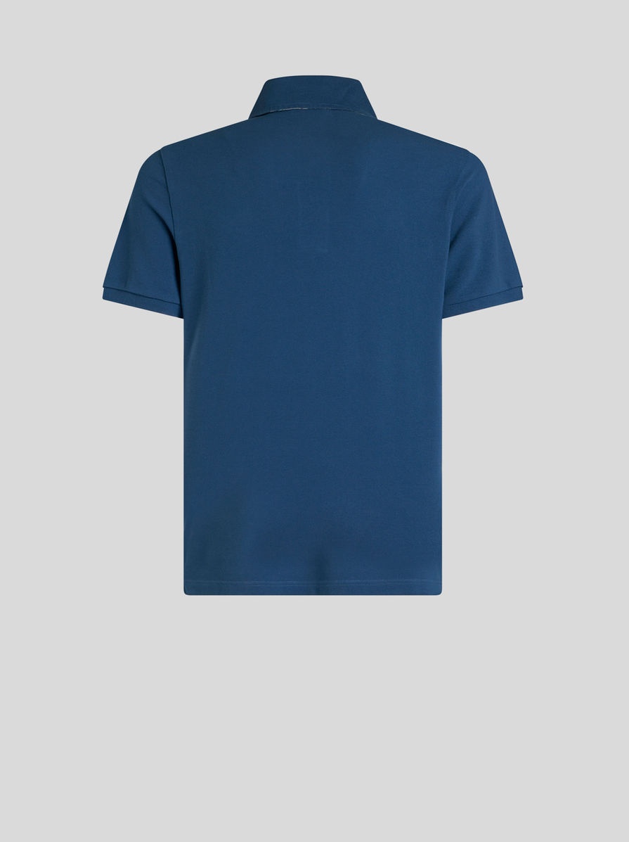 POLO SHIRT WITH LOGO AND PAISLEY UNDERCOLLAR - 5