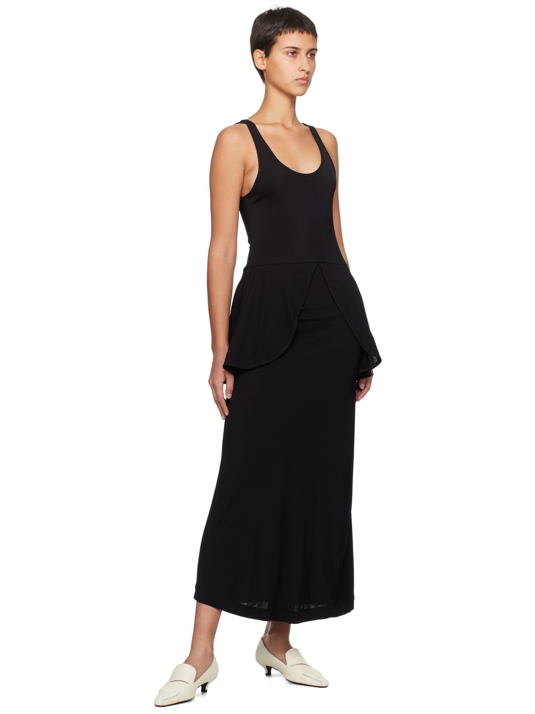 Black Petal Maxi Dress - 4