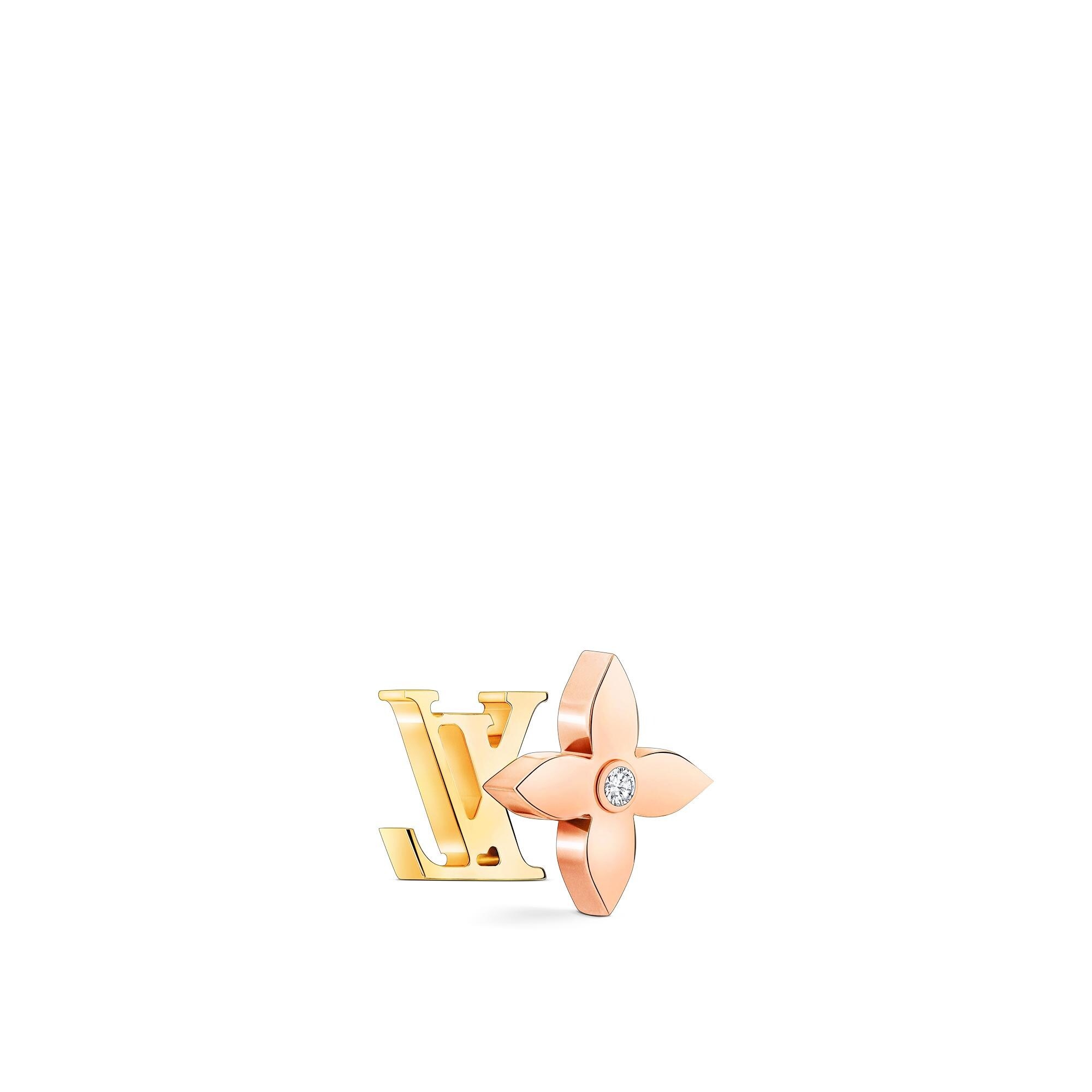 Idylle Blossom LV Ear Stud, Yellow Gold And Diamond - Per Unit