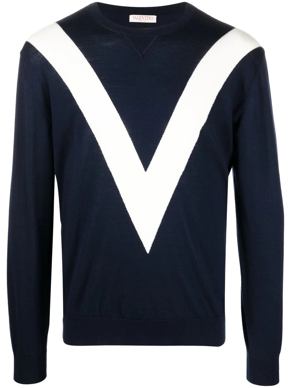 logo-print wool jumper - 1