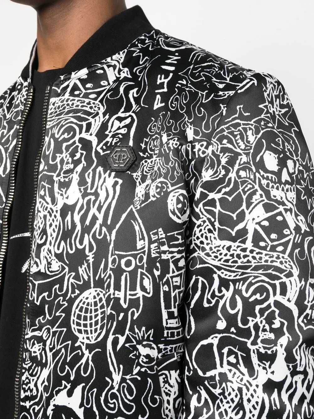 skull-print bomber jacket - 5