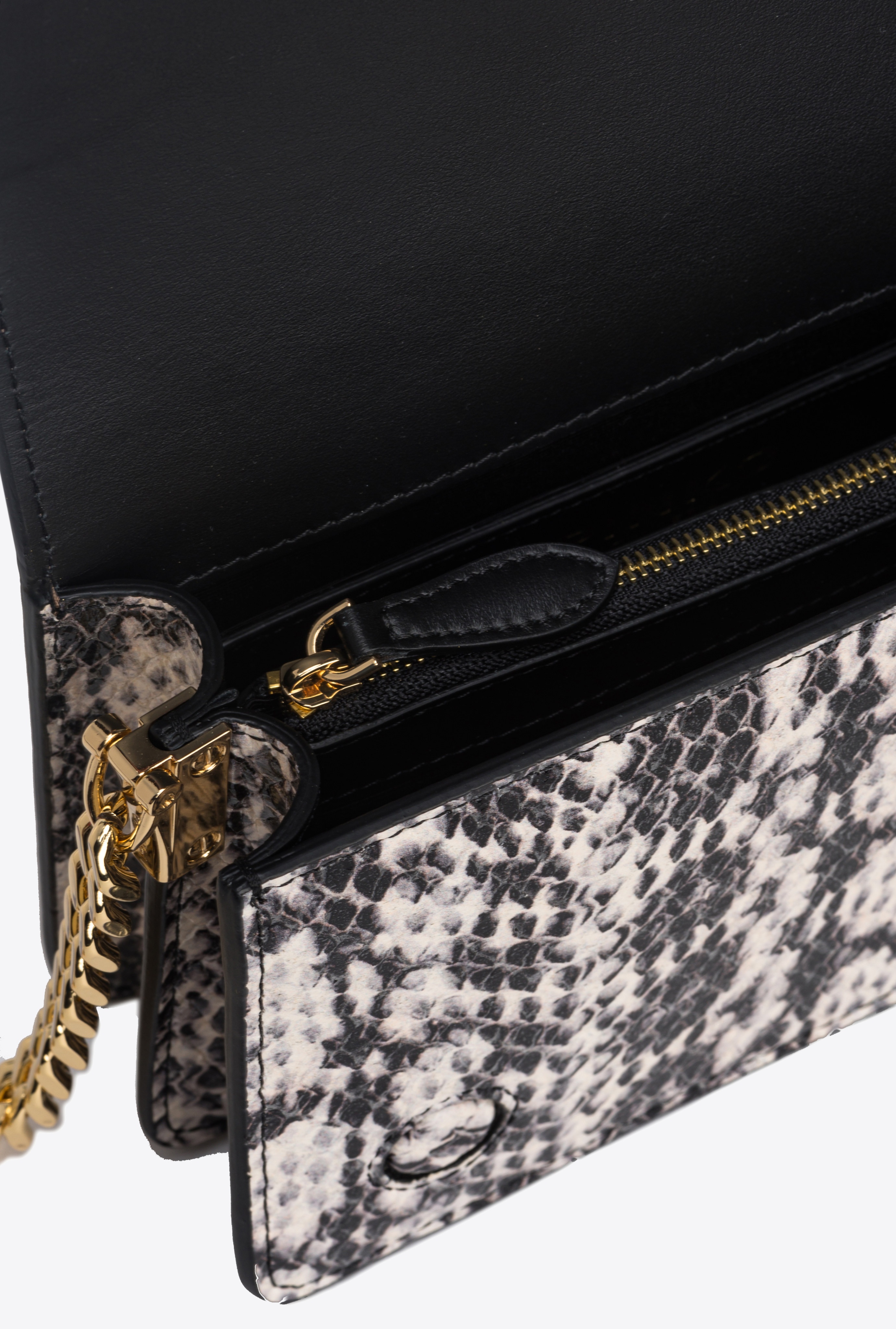 PINKO GALLERIA MINI LOVE BAG CLICK IN LAMINATED REPTILE SKIN - 7