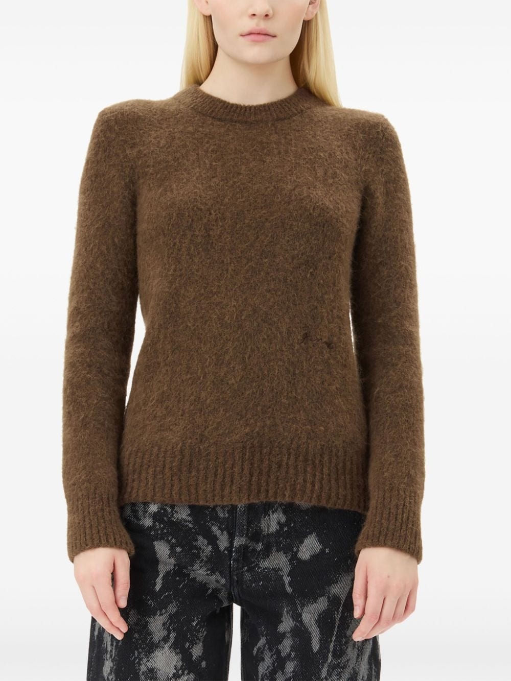 brushed long sleeve jumper - 5