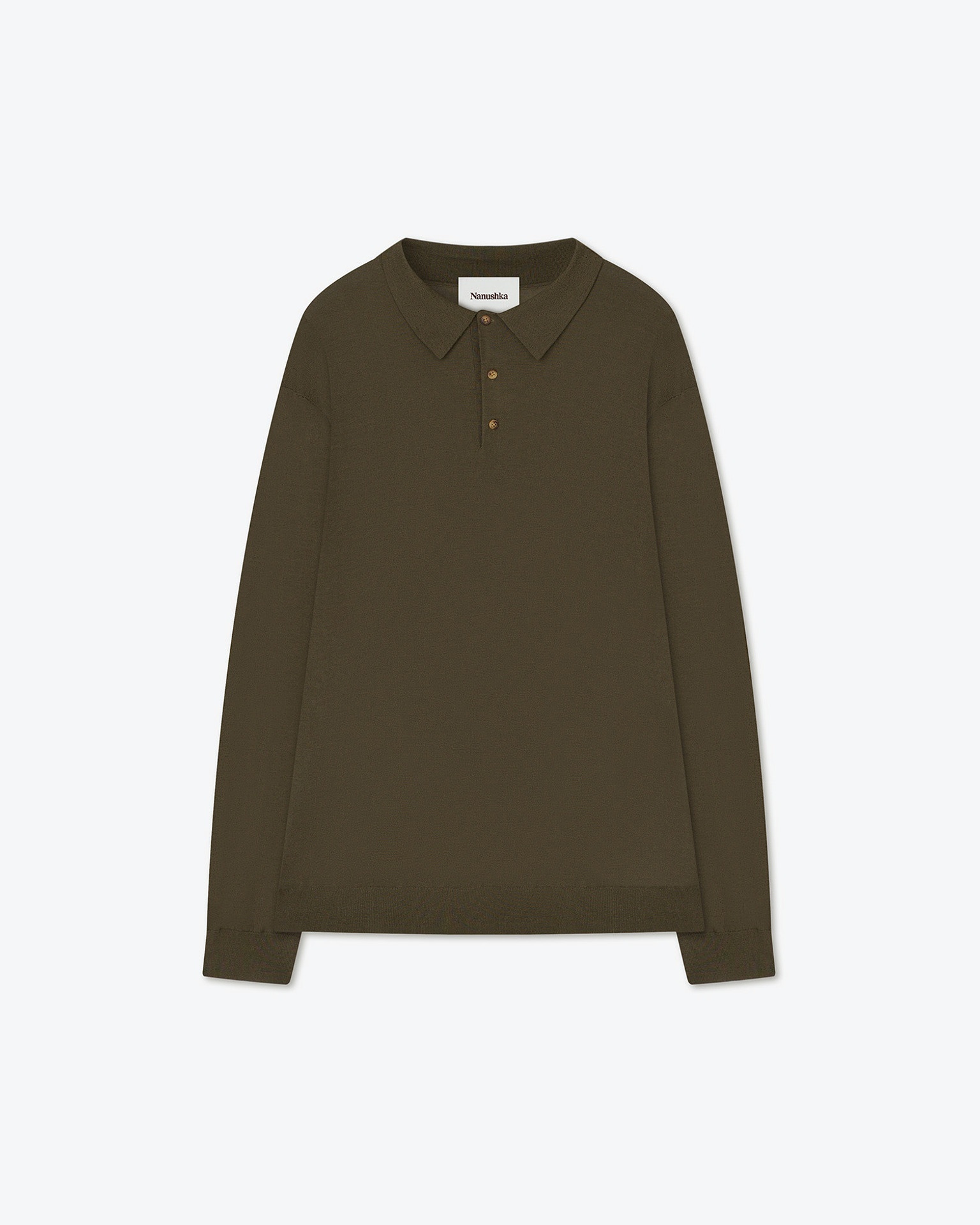 ZIAST - Merino wool polo - Khaki - 1