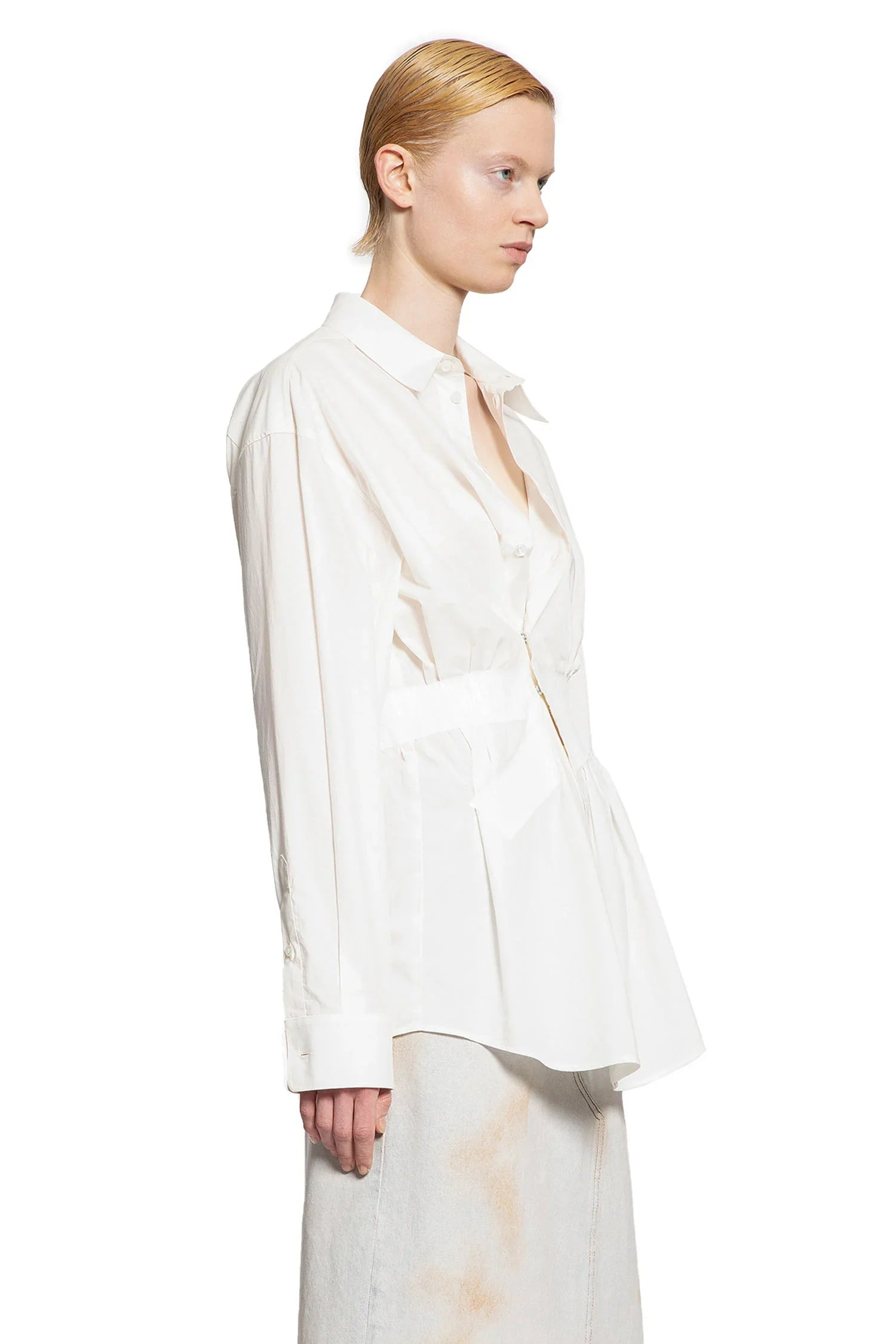 Gathered-Long-Sleeve-Shirt - 2