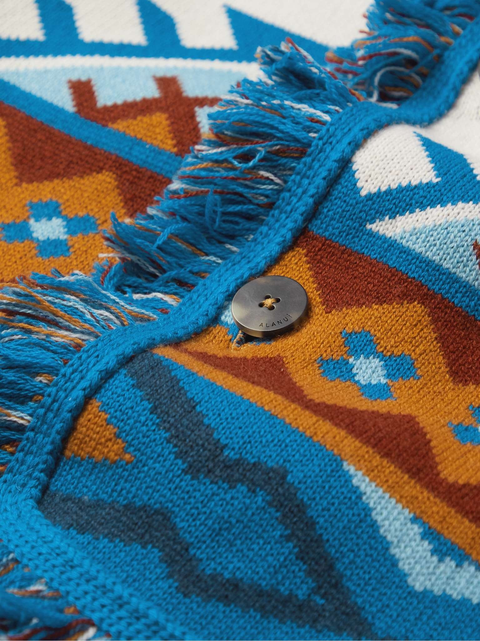 Oasis Fringed Cashmere-Jacquard Cadigan - 4