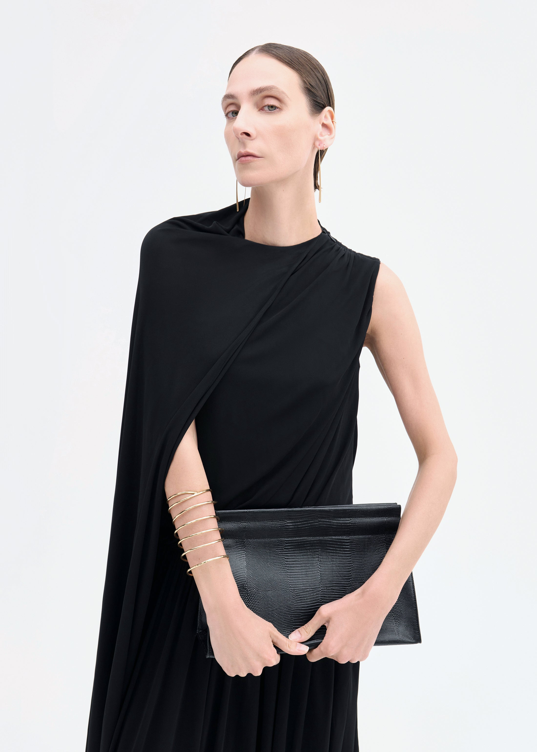 Asymmetric Dress in Viscose Jersey - 4