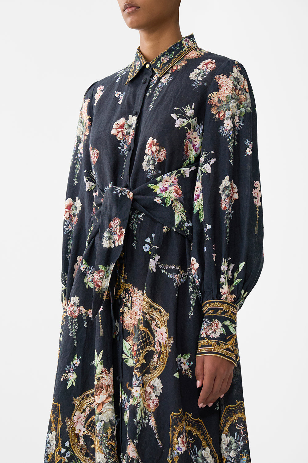 WAIST TIE SHIRT DRESS - 5