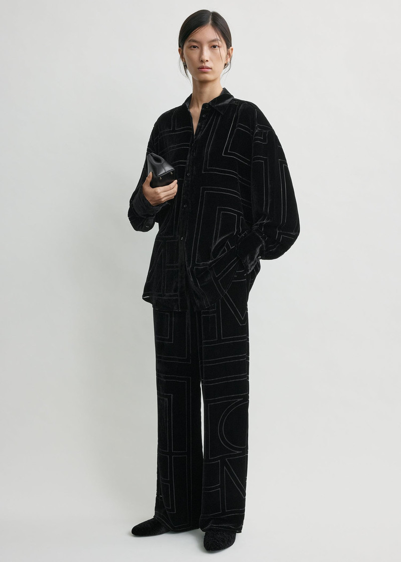 TOTEME Oversized devoré shirt black outlook