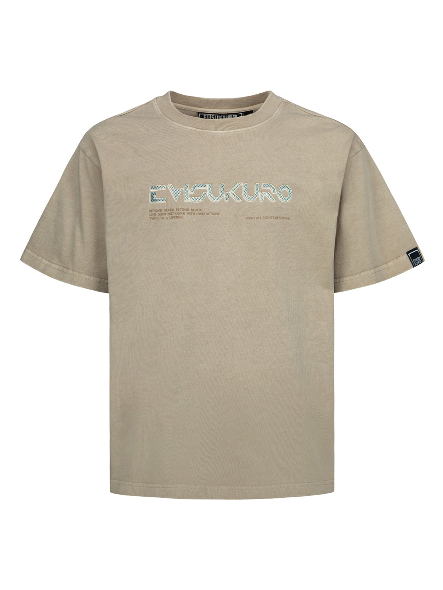 Metallic Stud Textured Logo Print T-shirt - 10