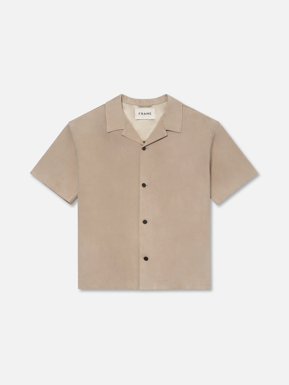 Short Sleeve Suede Shirt in Smoke Grey - 1
