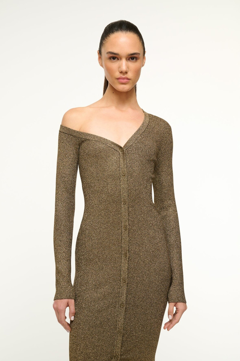 STAUD STAUD CRAFTSMAN SWEATER DRESS METALLIC GOLD - R25R2198LX-MTGL |  REVERSIBLE