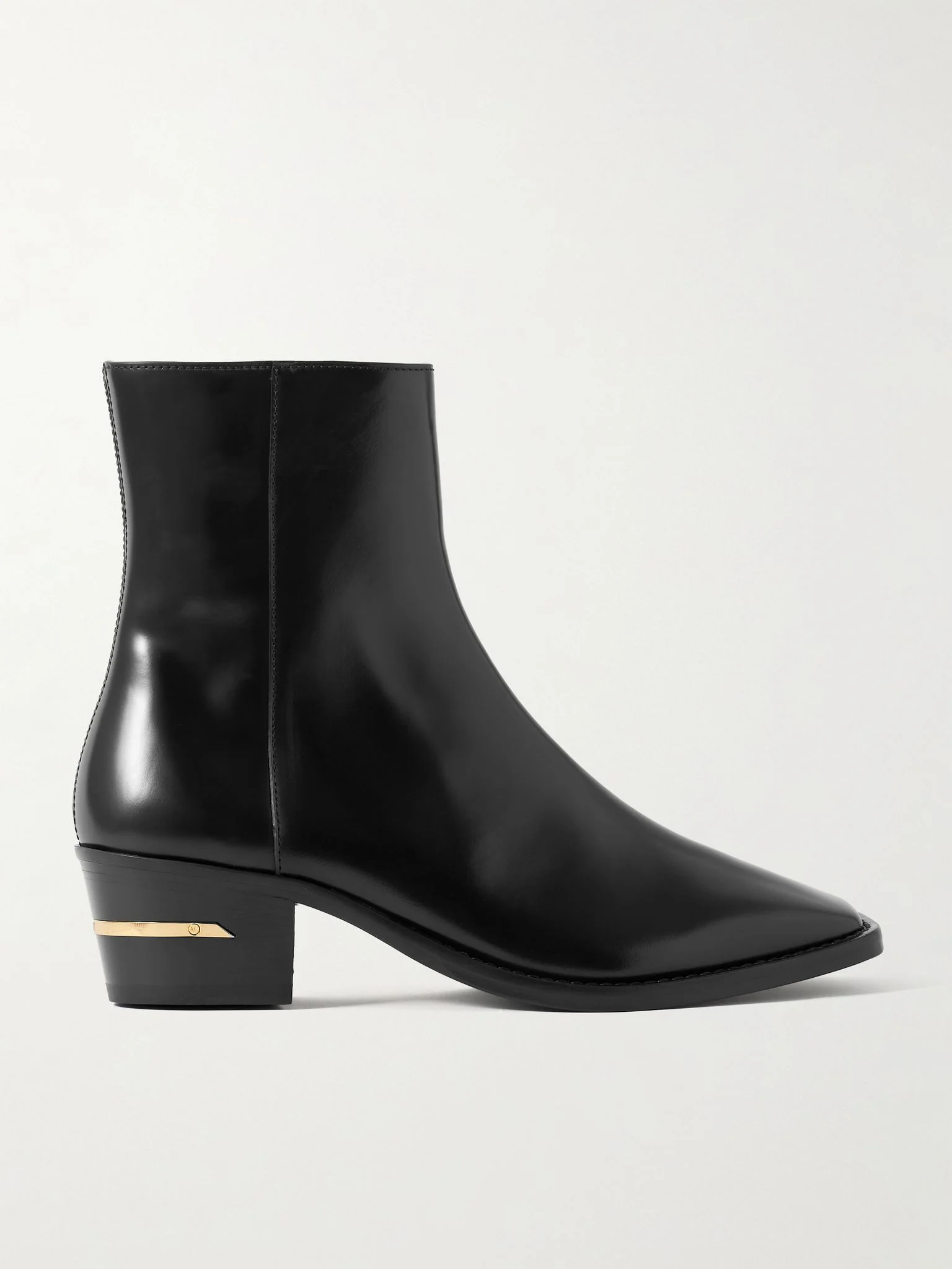 Glossed-Leather Chelsea Boots Black - 1