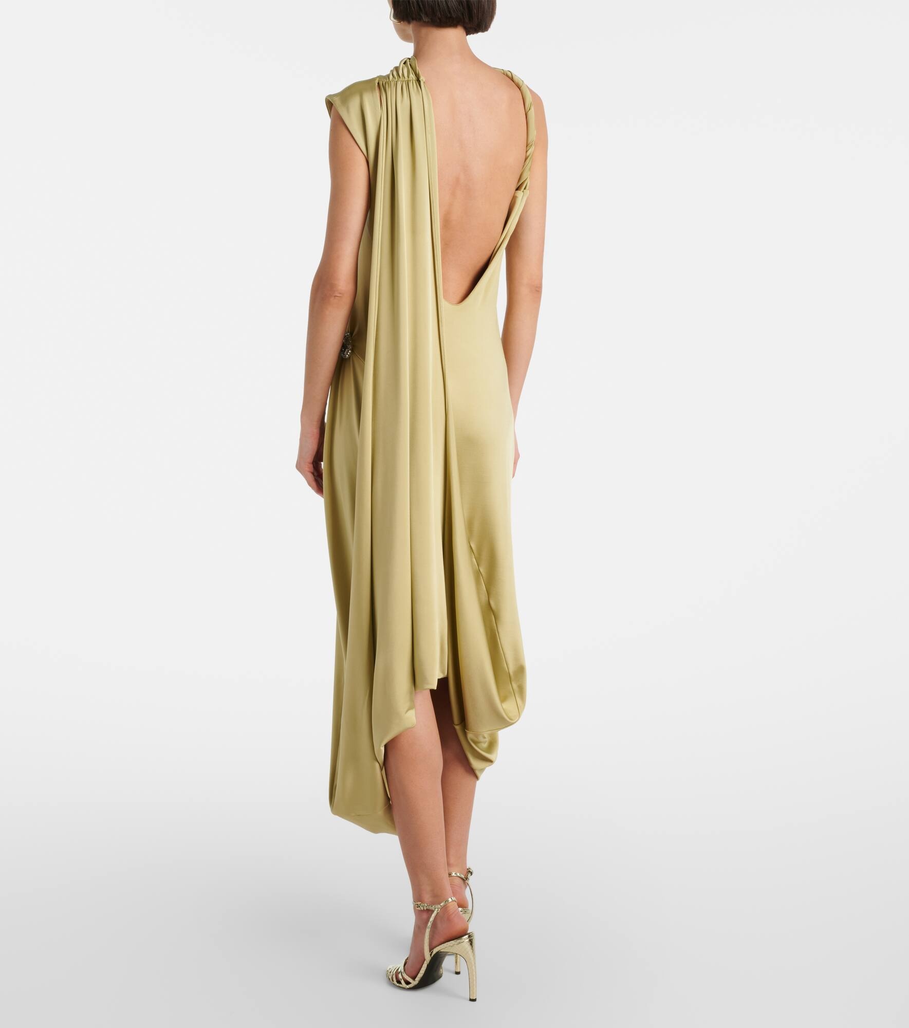 Embellished satin midi dress - 3