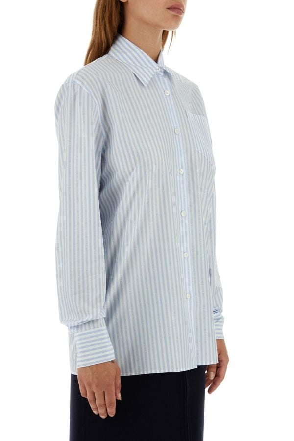 Prada Woman Embroidered Poplin Shirt - 3