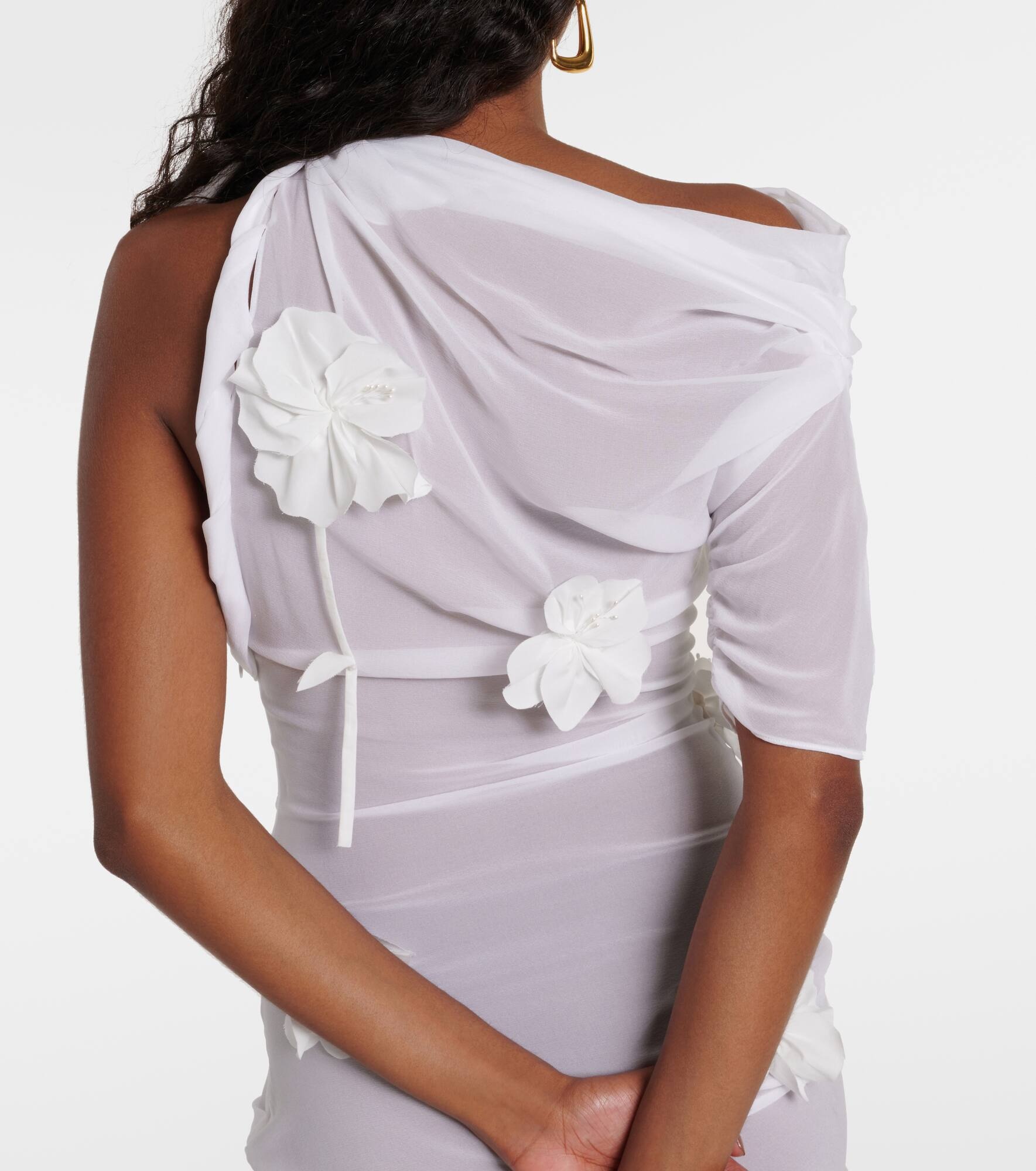 La Mini Robe Bocciolo silk-blend minidress - 6