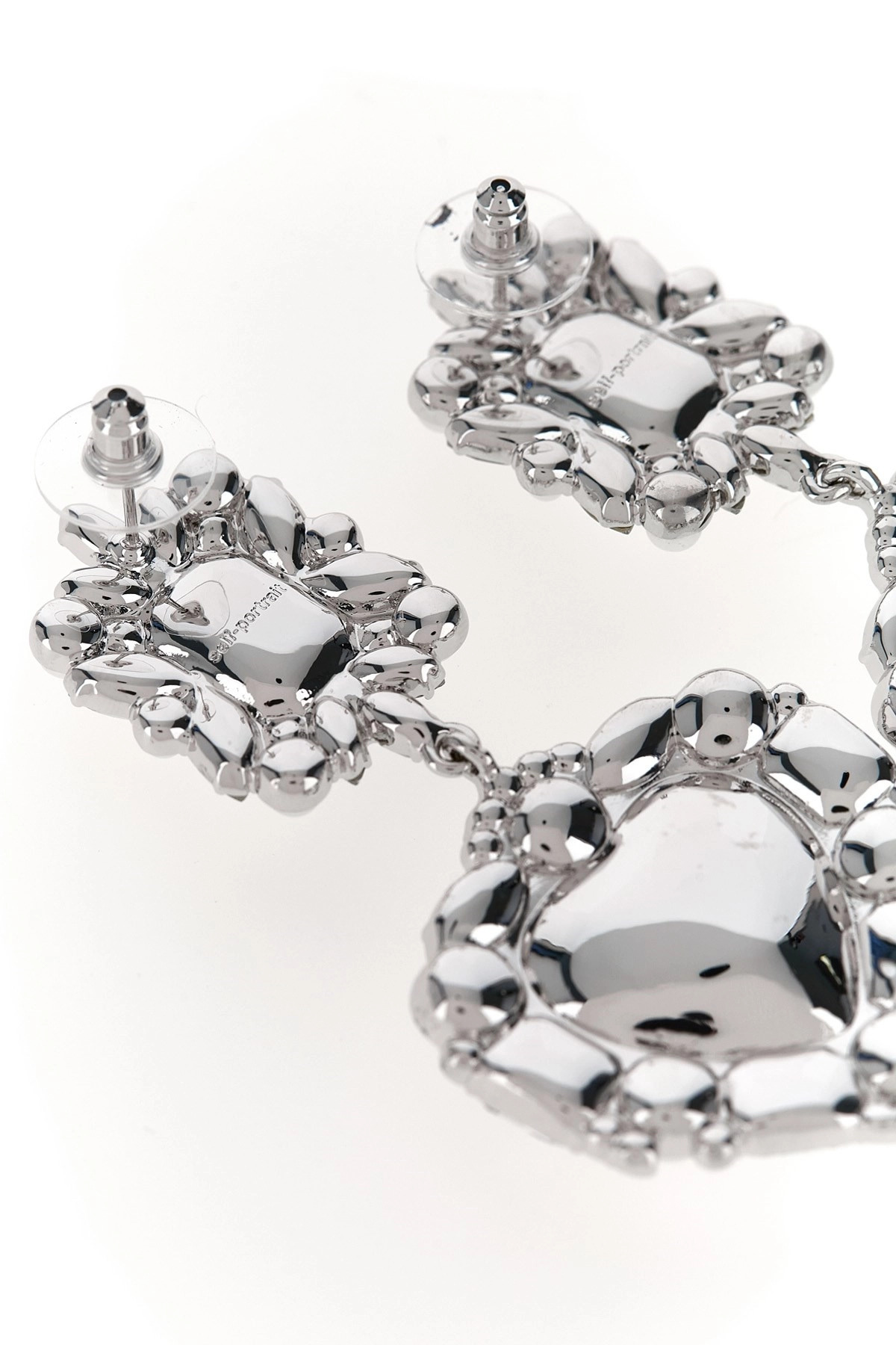 'Crystal Pearl Tiered Heart' earrings - 2