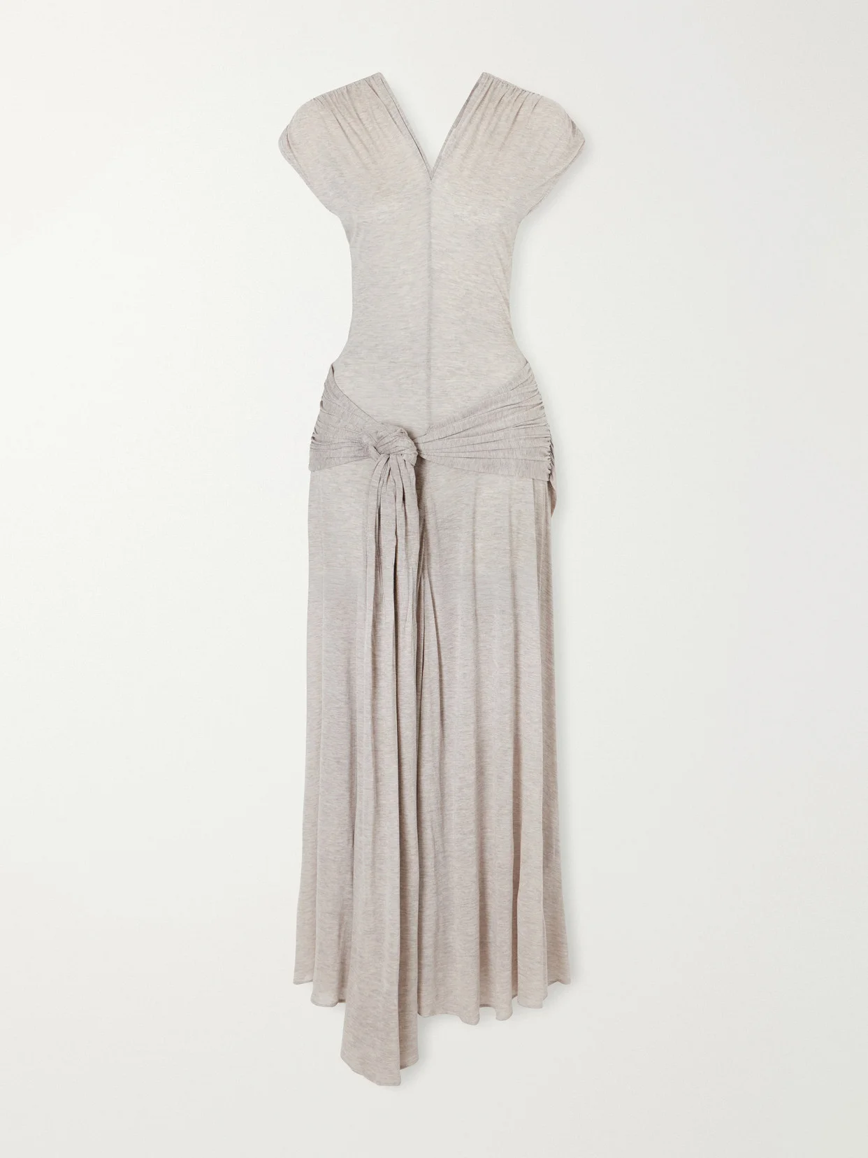 Knot-detail Modal And Cashmere-blend Maxi Dress - 1