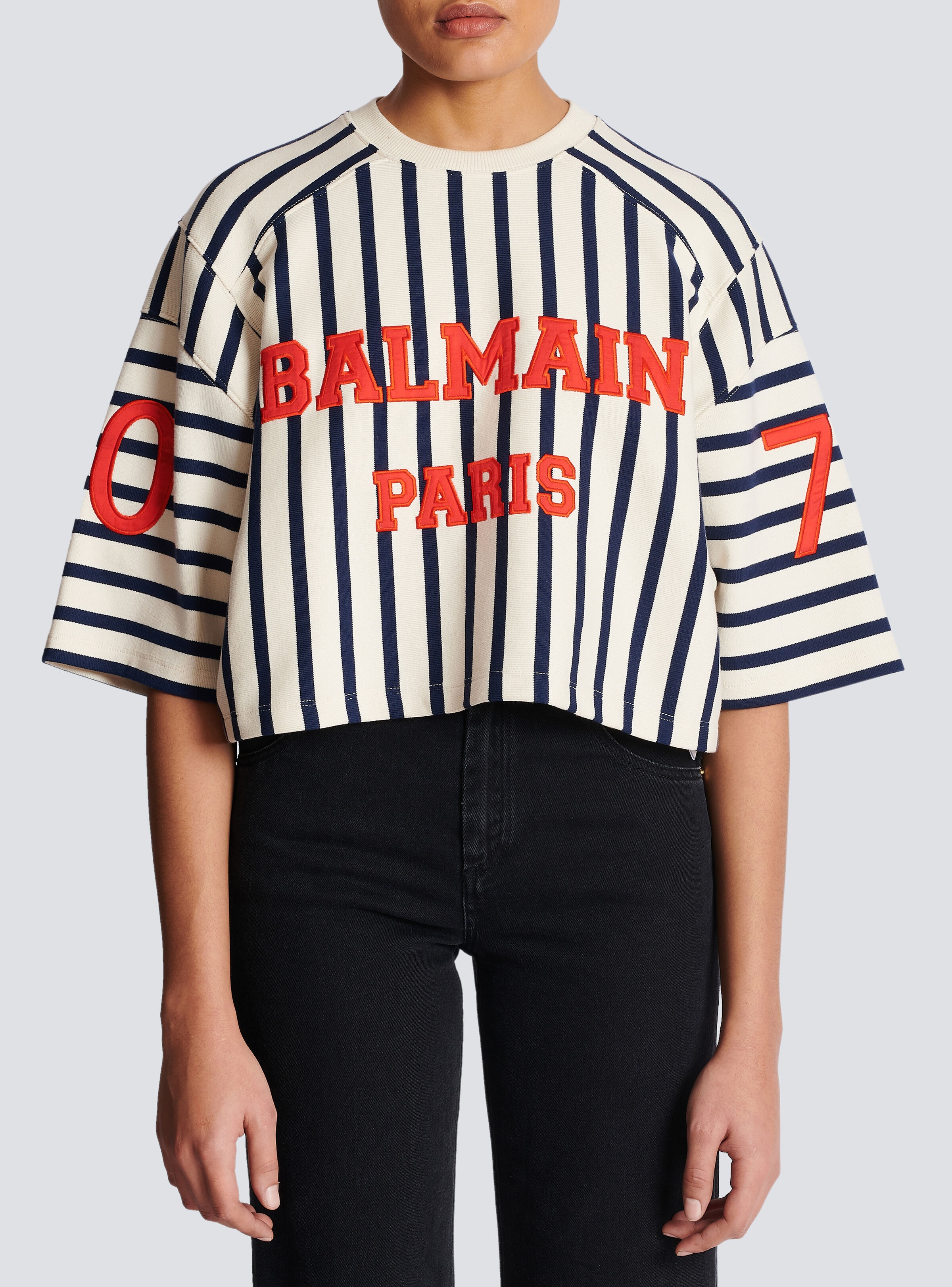 Balmain Baseball cropped T-Shirt - 5