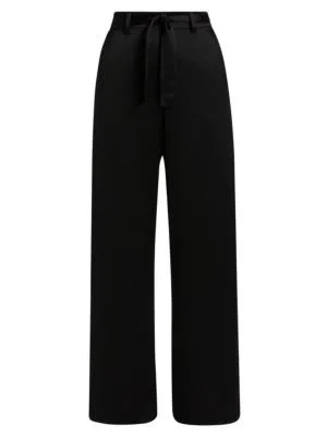 Women's Barb Tie-Waist Pants - Black - 1