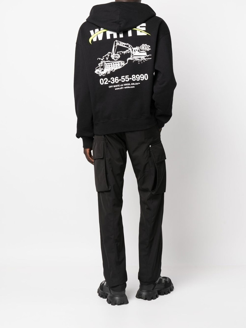Off-White logo-print hoodie outlook