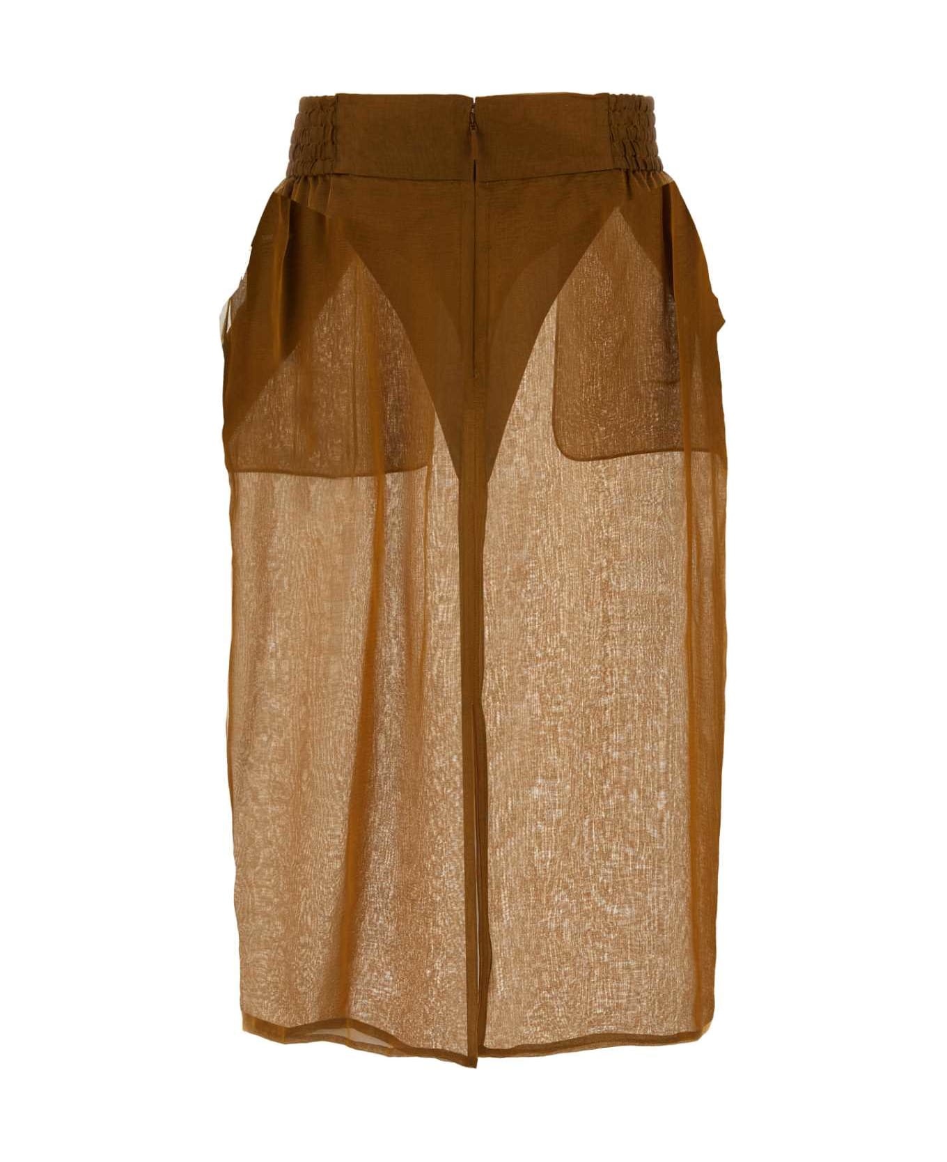 スカート Saint Laurent FW23 Copper silk skirt (769270Y3F58 2603) SAINT LAURENT Copper Silk Skirt | italist | REVERSIBLE
