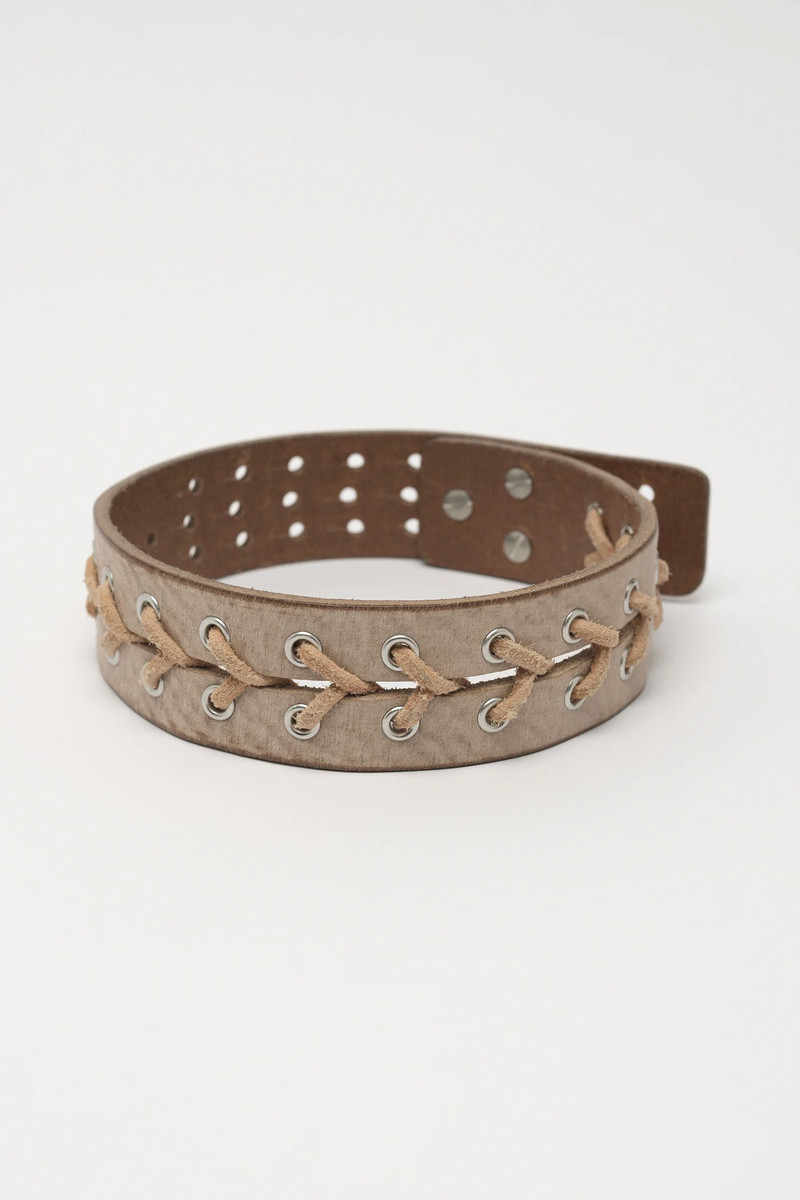 3 cm Corset Choker Arena Beige Leather 1