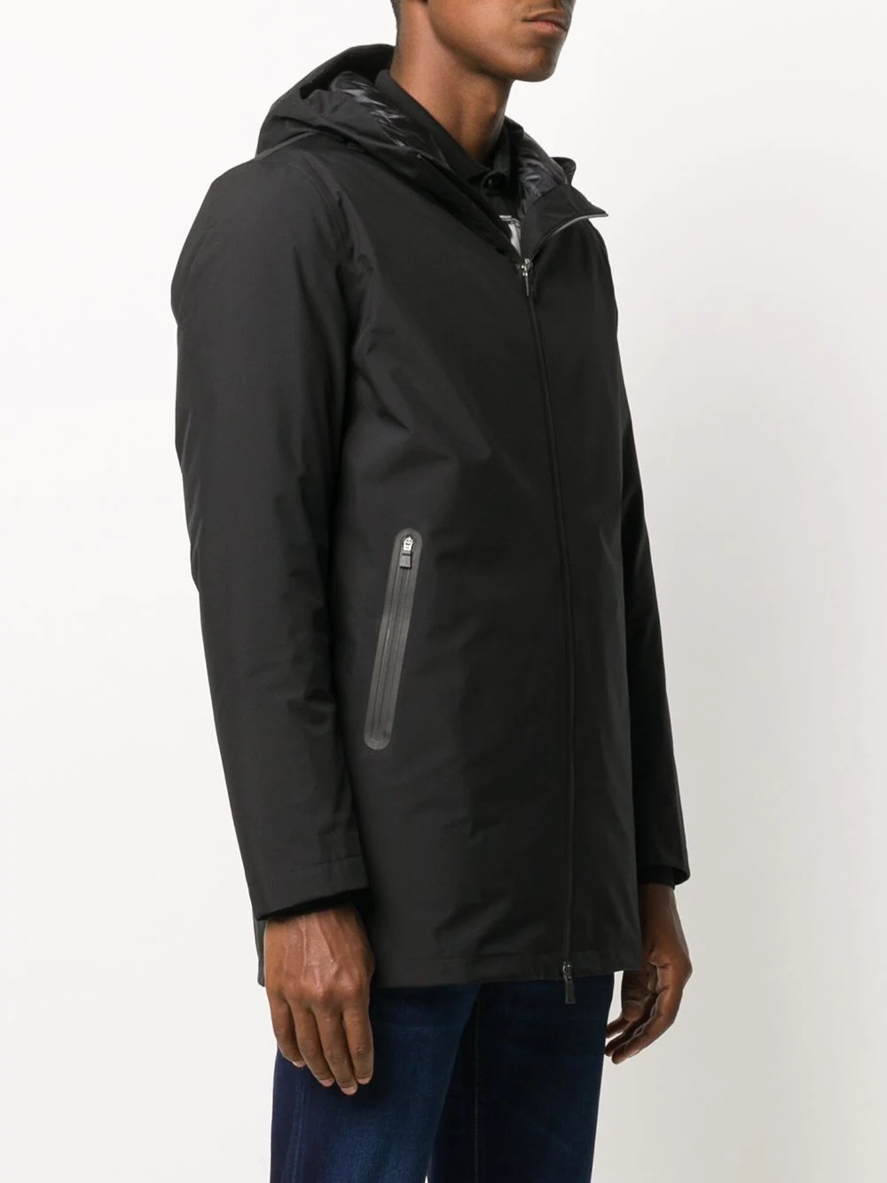 quilted lining hood coat - 3