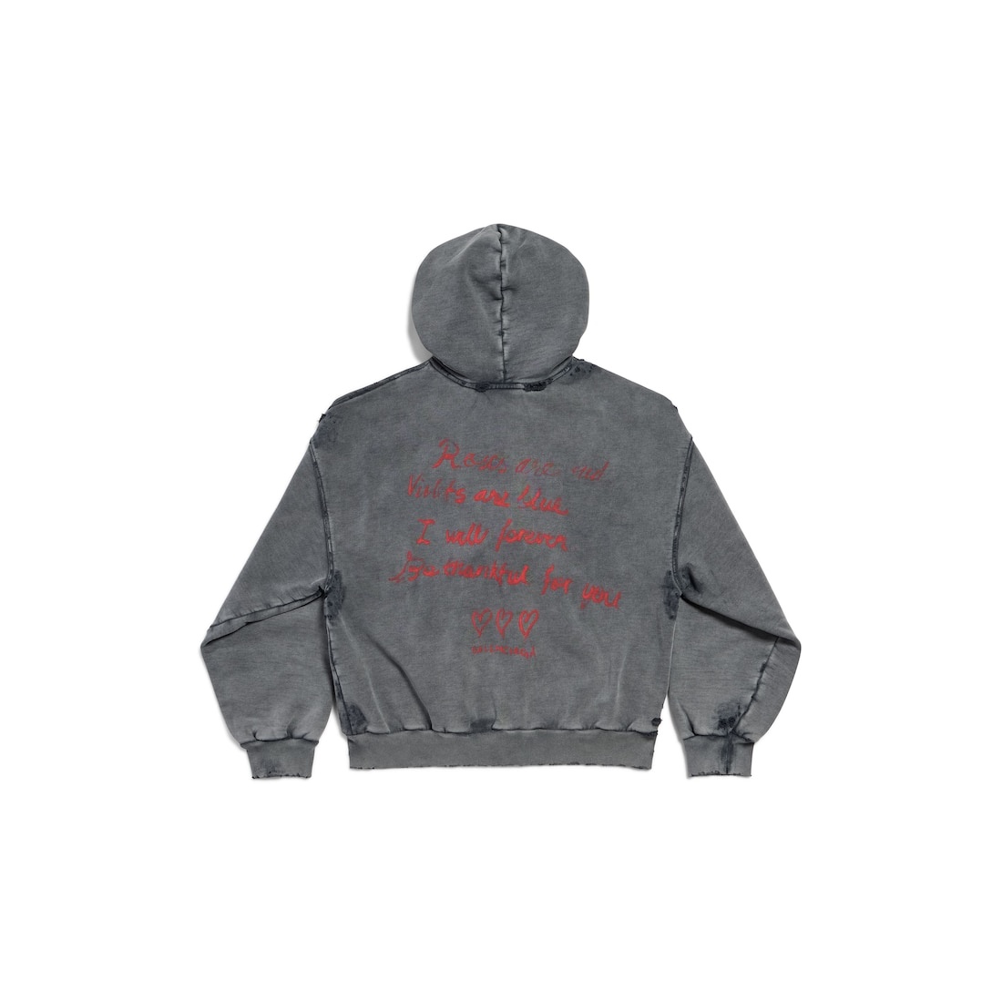 Women's Lipstick Valentines Zip-up Hoodie Regular Fit in Black Faded - 6