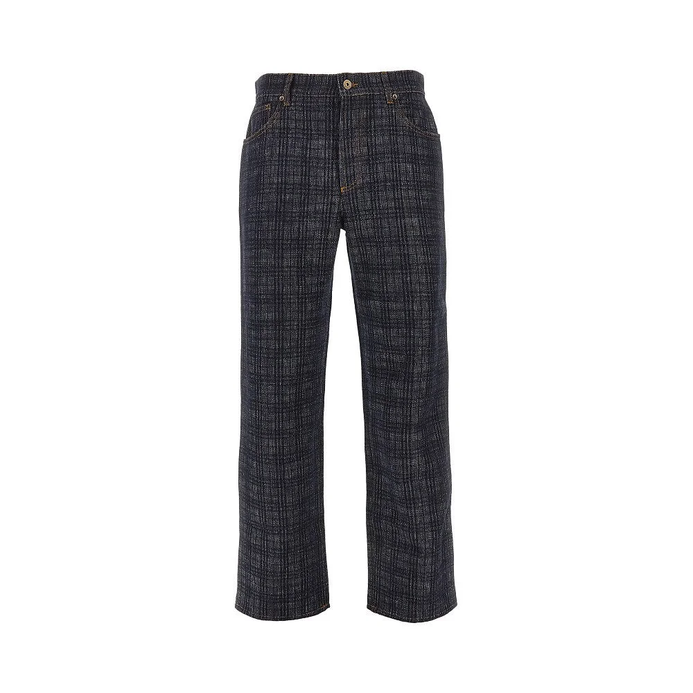 Burberry Men Check Denim Loose Fit Jeans - 1
