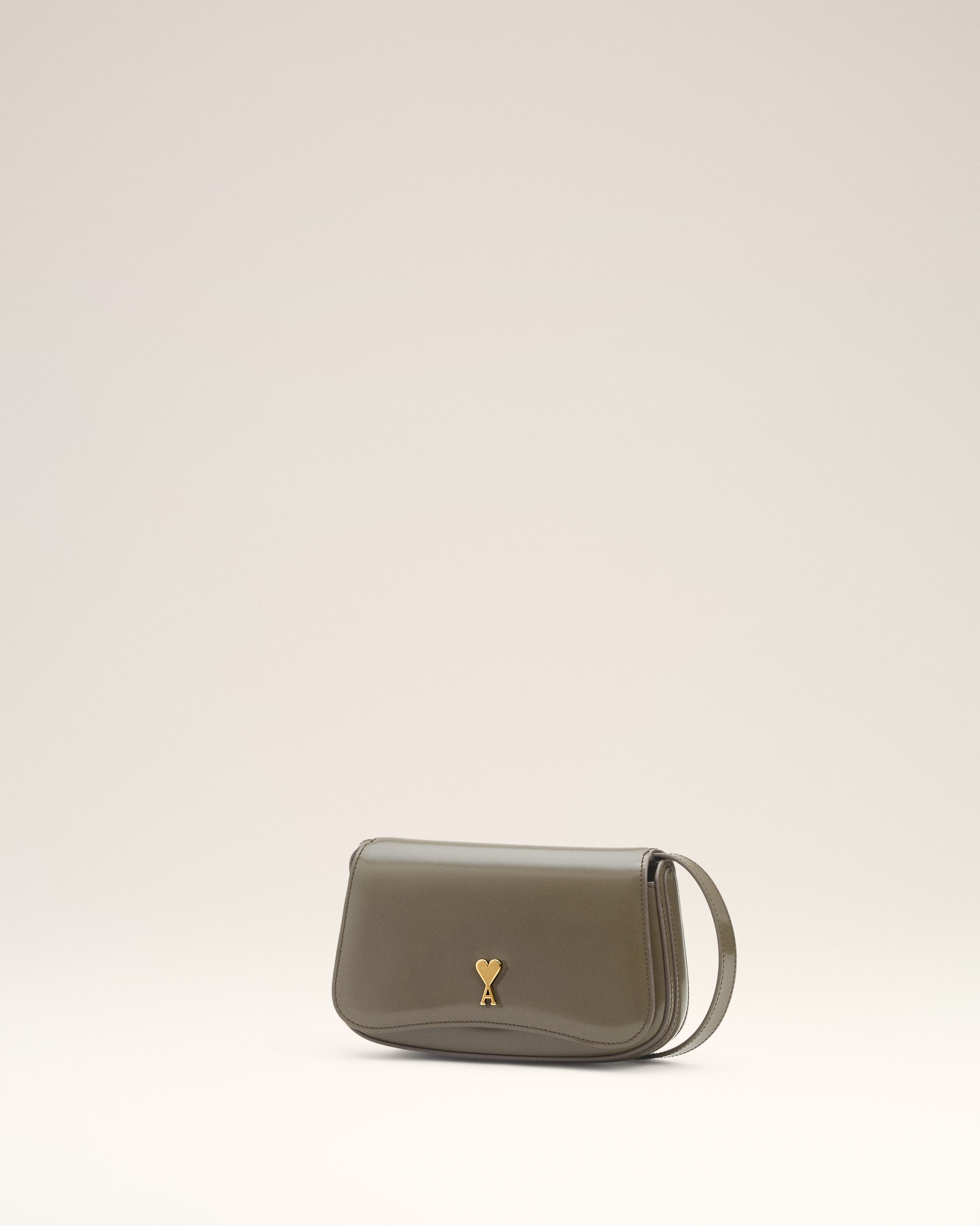 GREY GLAZED LEATHER SMALL CROSSBODY PARIS PARIS BAG - 3