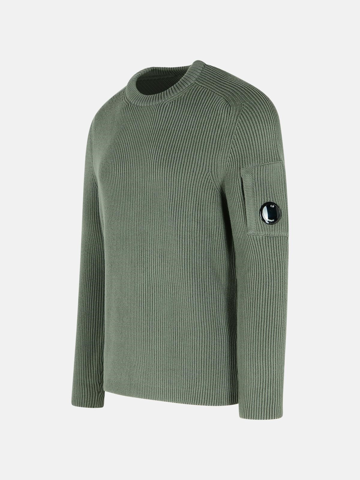 'FULL RIB' GREY COTTON BLEND SWEATER - 2