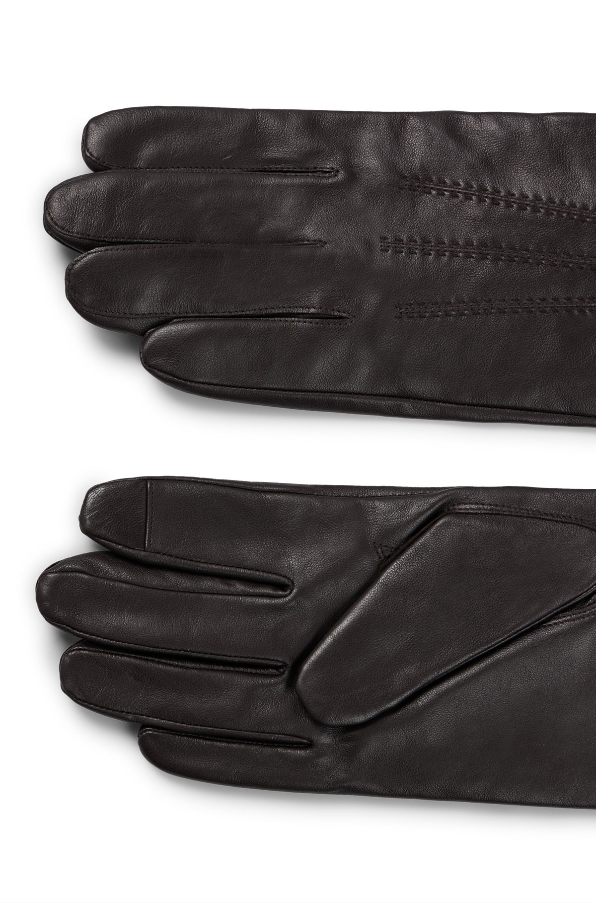 NAPPA-LEATHER GLOVES WITH METAL LOGO LETTERING - 2