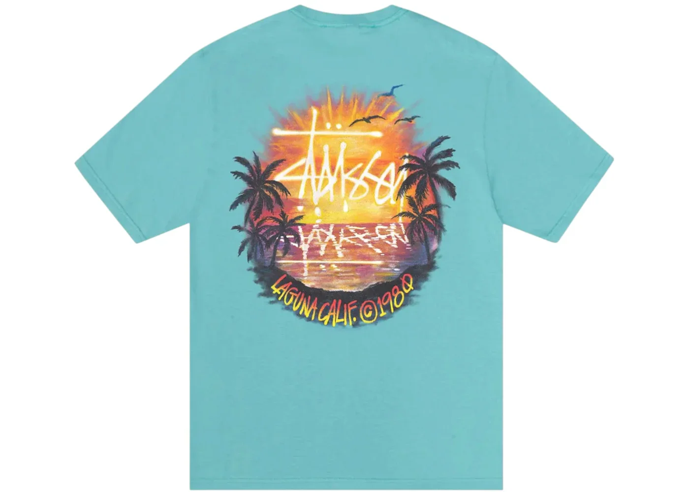 Stussy Sunset Tee Ocean - 1