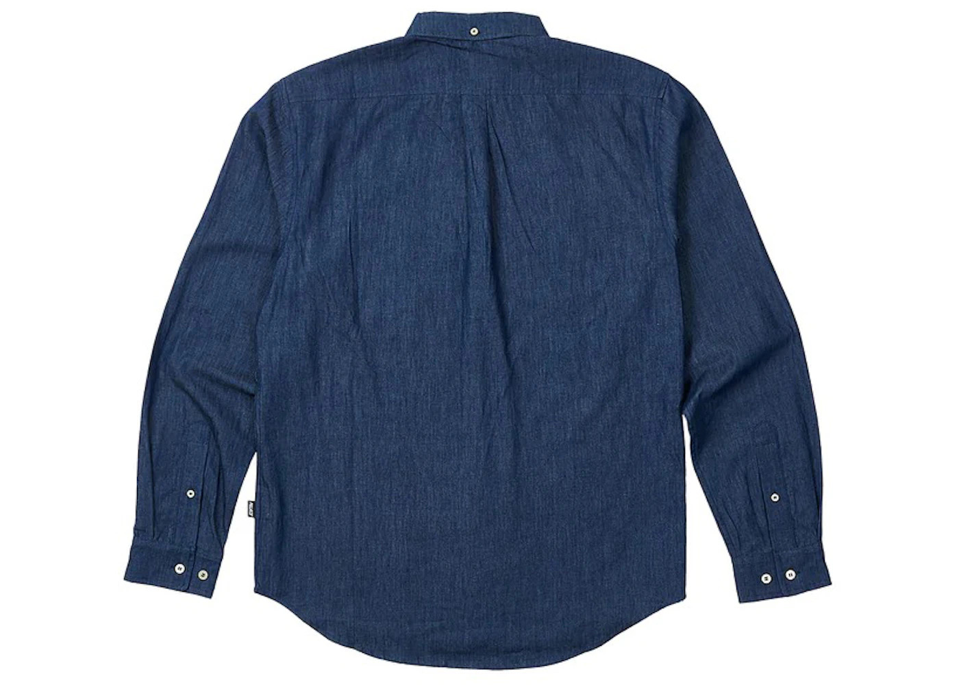 Palace Check Panel Chambray Shirt Indigo - 2