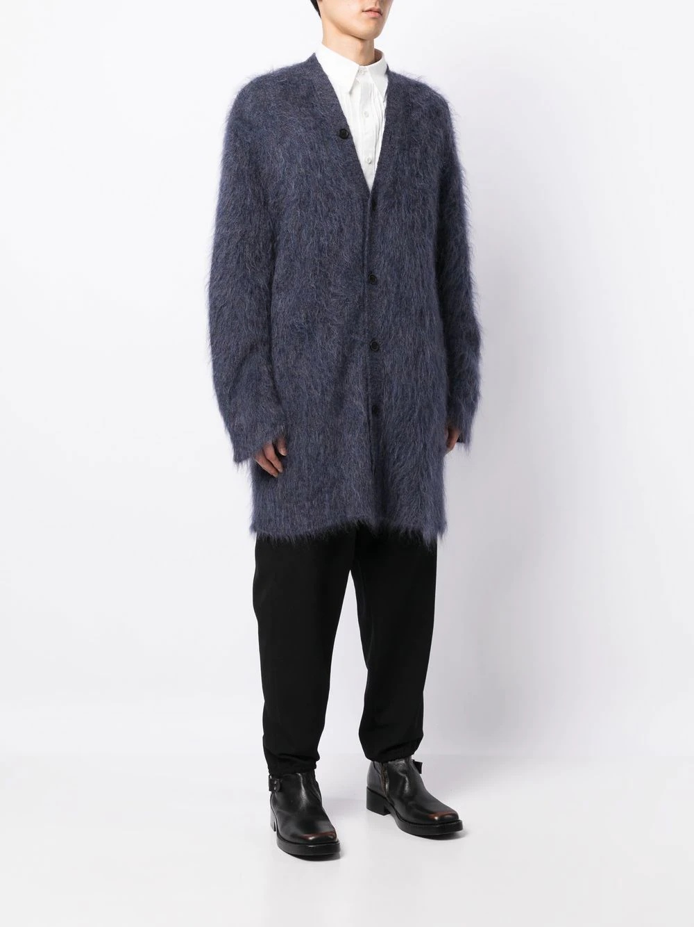 V-neck mohair long cardigan - 3