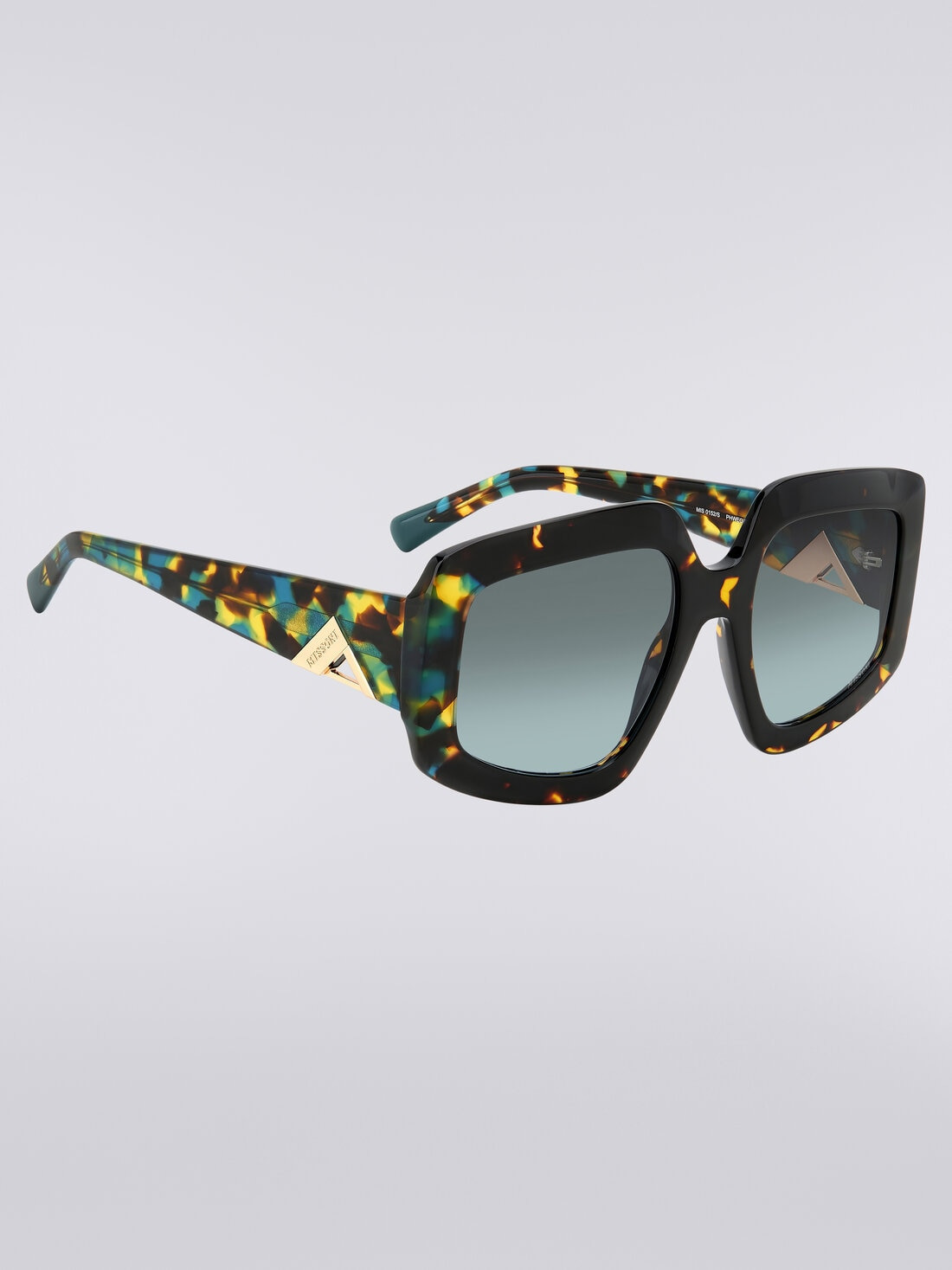 Squared sunglasses with triangle shaped metal trim - 3