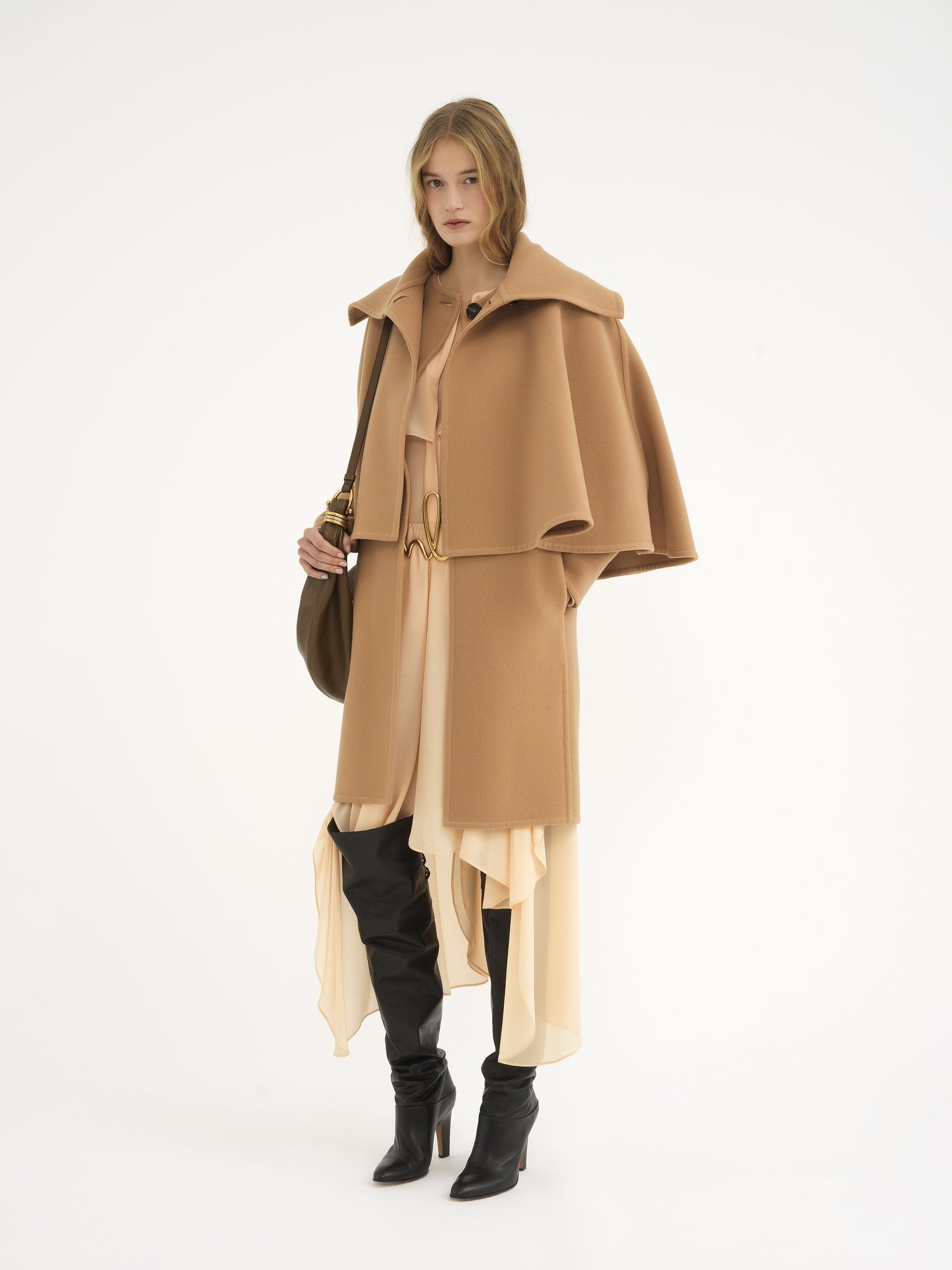 CAPE COAT IN WOOL & CASHMERE - 3