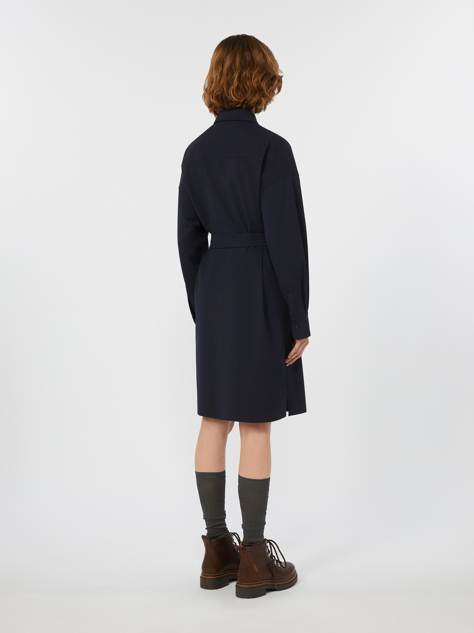 TIBERIO Tech wool shirt dress - 4
