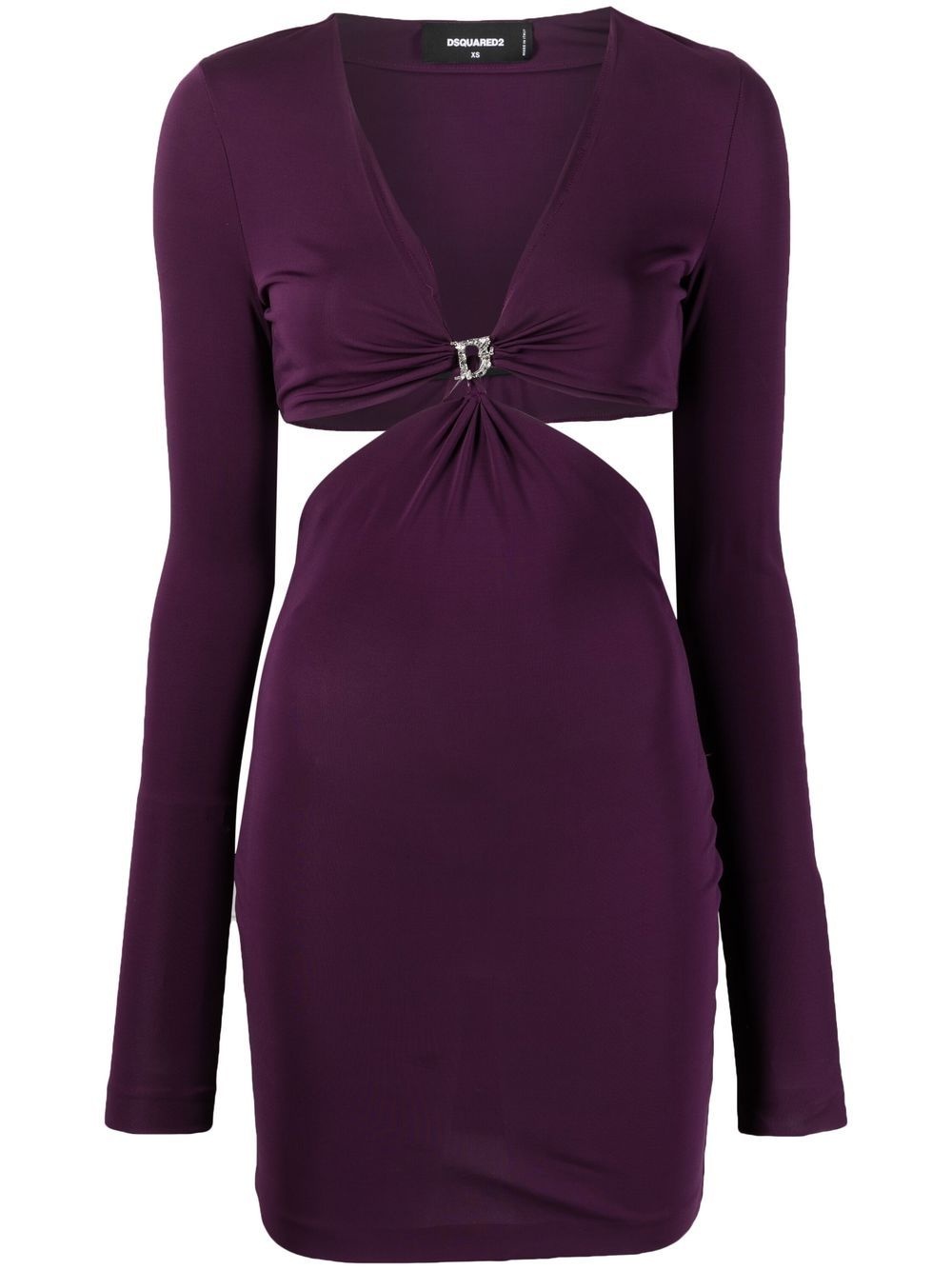 cut-out detail V-neck minidress - 1